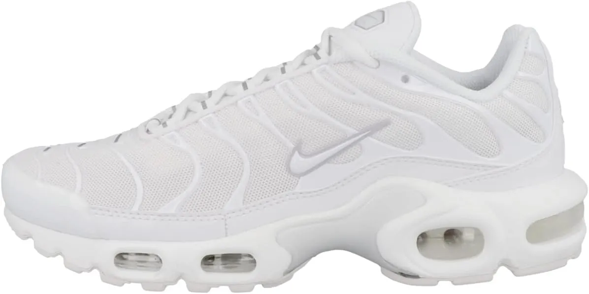 Nike Air Max Plus Womens Running Shoes, White/White-Pure Platinum, 9 M US