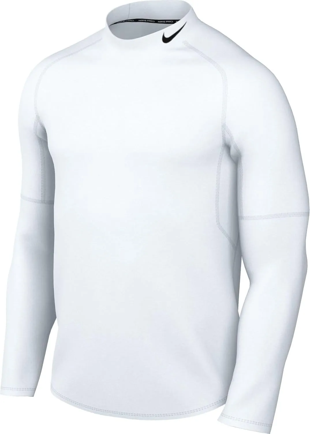 Nike Pro Men's Dri-FIT Fitness Mock-Neck Long-Sleeve Top (White/Black, FB7908-100) Size Medium