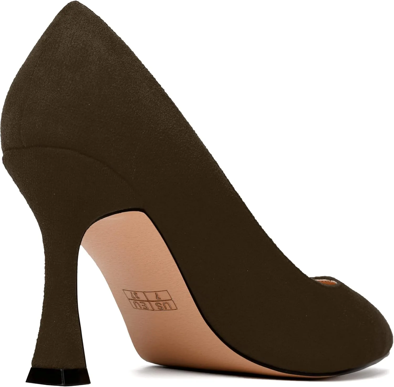NUMALEO Womens Pointed Toe Cute Suede Slip On Solid Night Club Stiletto High Heel Pumps Shoes 3.3 Inch