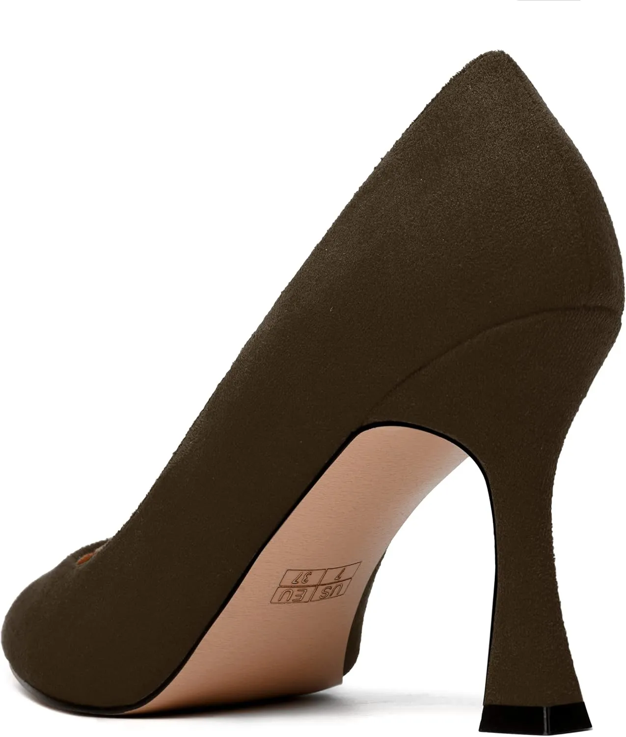 NUMALEO Womens Pointed Toe Cute Suede Slip On Solid Night Club Stiletto High Heel Pumps Shoes 3.3 Inch