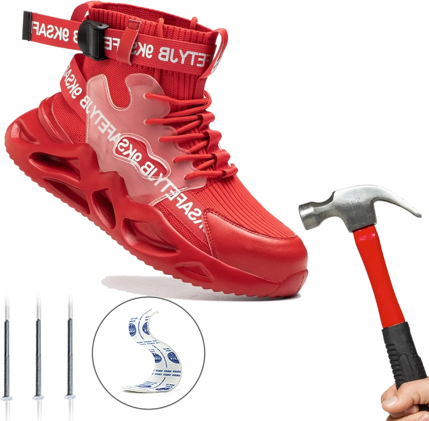 Nutropa Steel Toe Shoes for Men Women Work Safety Footwear Lightweight Breathable Comfortable Industrial Construction Sneakers