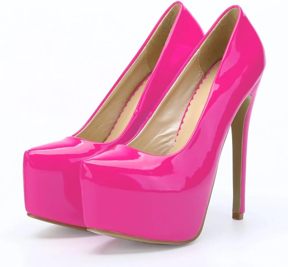 OCHENTA Women's Hidden Platform Stiletto High Heels Slip On Pumps