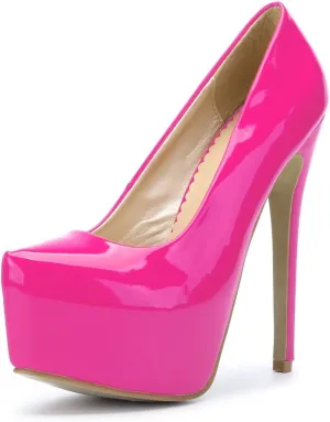 OCHENTA Women's Hidden Platform Stiletto High Heels Slip On Pumps