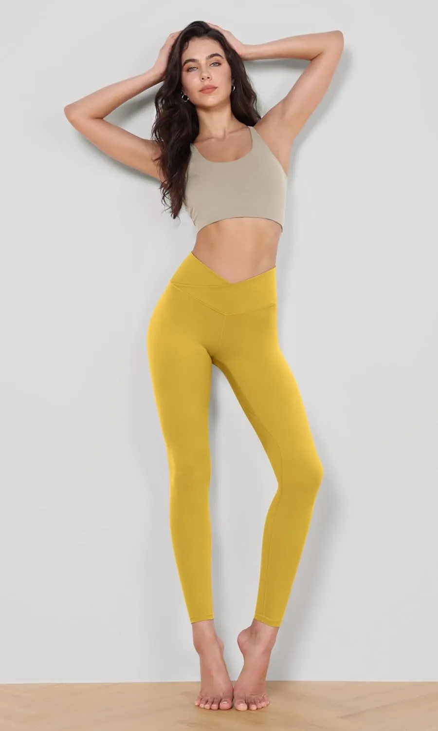 ODODOS 2 Pack Buttery Soft Cross Waist Leggings for Women, ODCLOUD 25" / 28" Crossover Lounge Yoga Pants