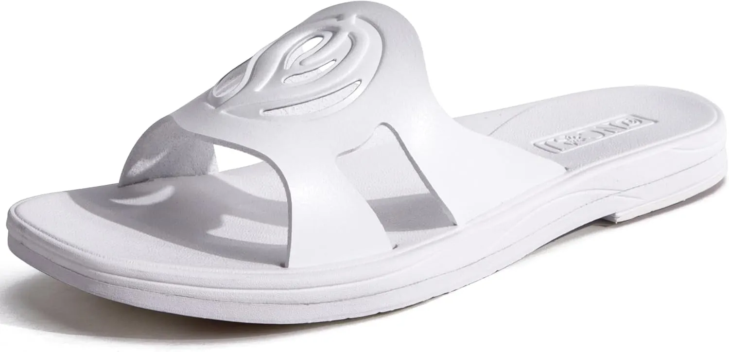 ONCAI Women's Flat Sandals Fashion Square Open Toe Slide Dressy Sandals for Woman Soft Cushion Vegan Comfortable Summer Slip On Casual Walking Outdoor Ladies Sandal Non Slip Rubber Sole Size 6-11 US