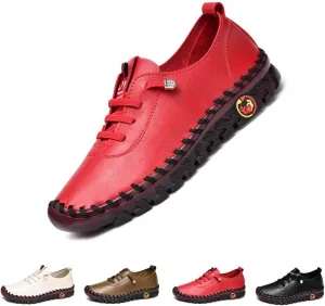 Ortho Leather Soft Leather 4D Pain ReliefShoes Womens Non-Slip Handmade Cowhide Casual Loafers Mom Comfort Shoes