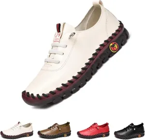 Ortho Leather Soft Leather 4D Pain ReliefShoes Womens Non-Slip Handmade Cowhide Casual Loafers Mom Comfort Shoes