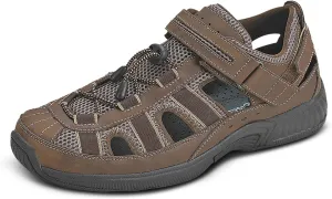 Orthofeet Men's Orthopedic Brown Leather Clearwater Sandals, Size 14