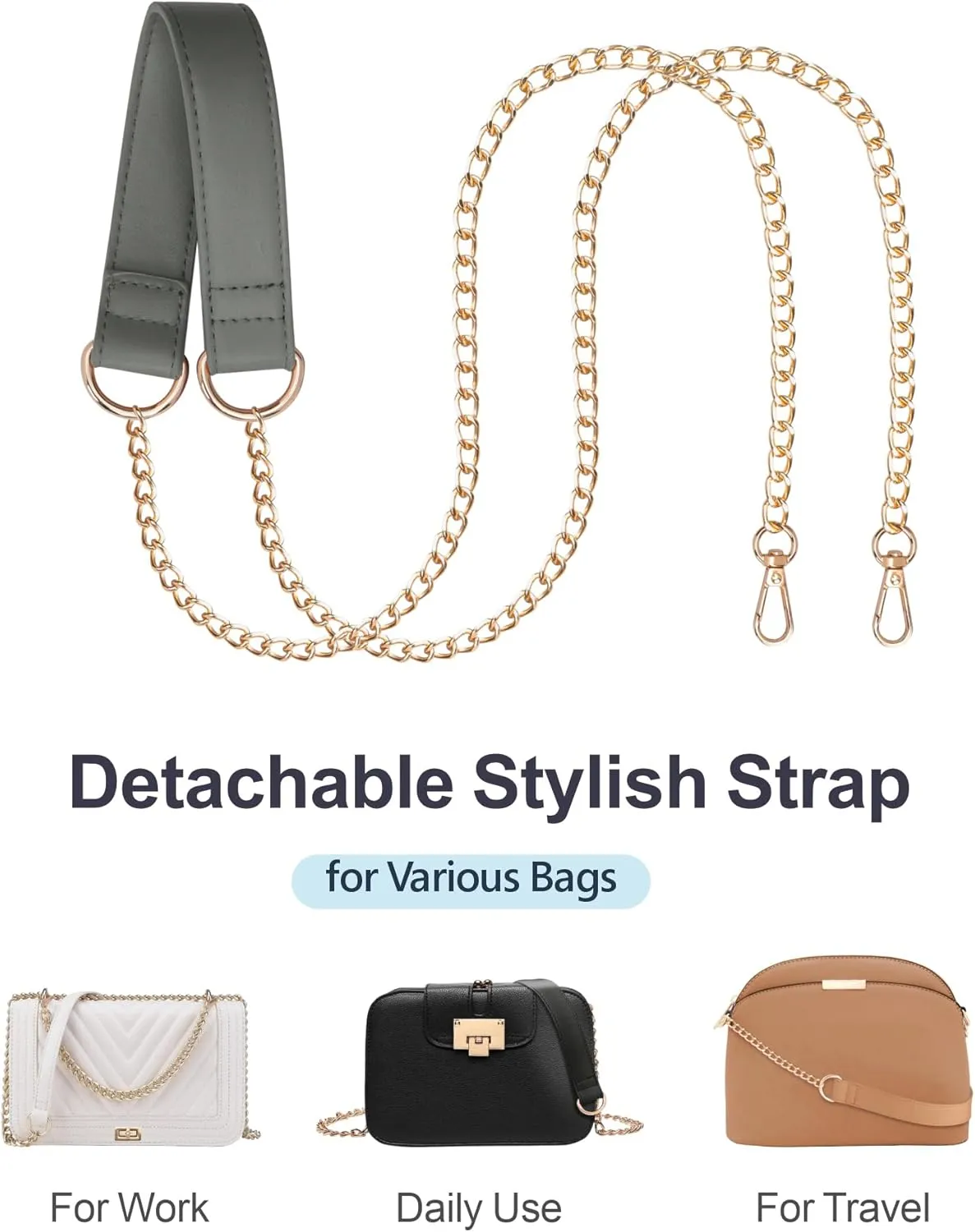 PACKISM Clear Bag for Stadium Events - Cute Clear Purse for Women Crossbody & Adjustable Chain for Sports Games Concerts