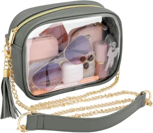 PACKISM Clear Bag for Stadium Events - Cute Clear Purse for Women Crossbody & Adjustable Chain for Sports Games Concerts