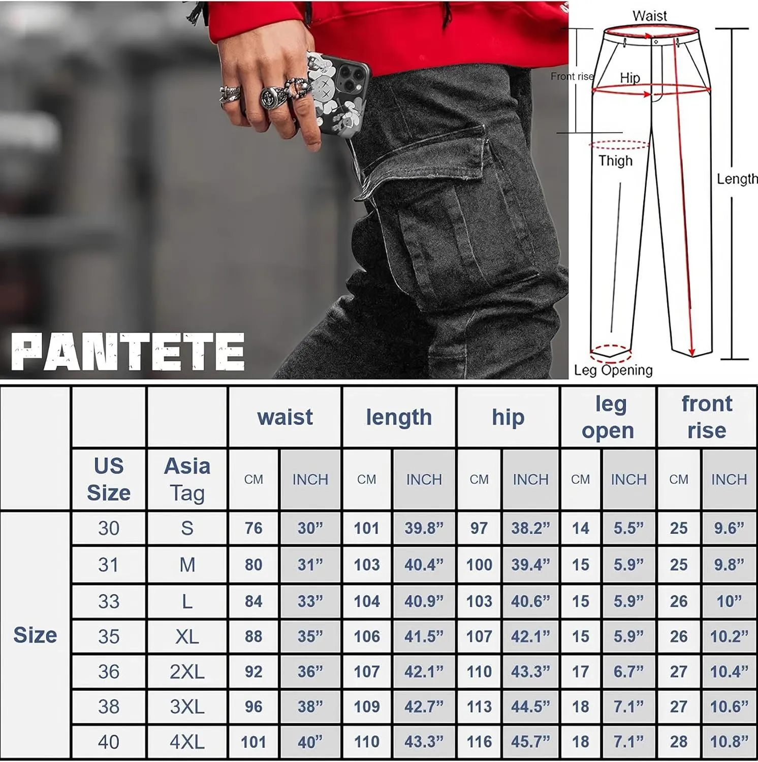 Pantete Mens Slim Fit Jeans 7 Pockets Stretch Skinny Denim Pencil Pants Nova Fashion