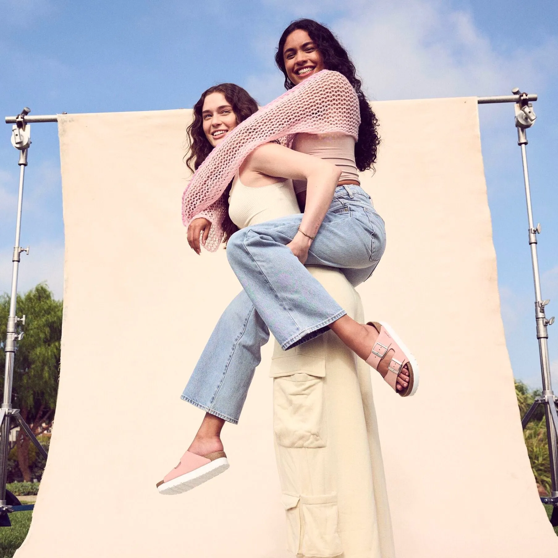 Papillio Arizona Platform soft pink nubuck by Birkenstock