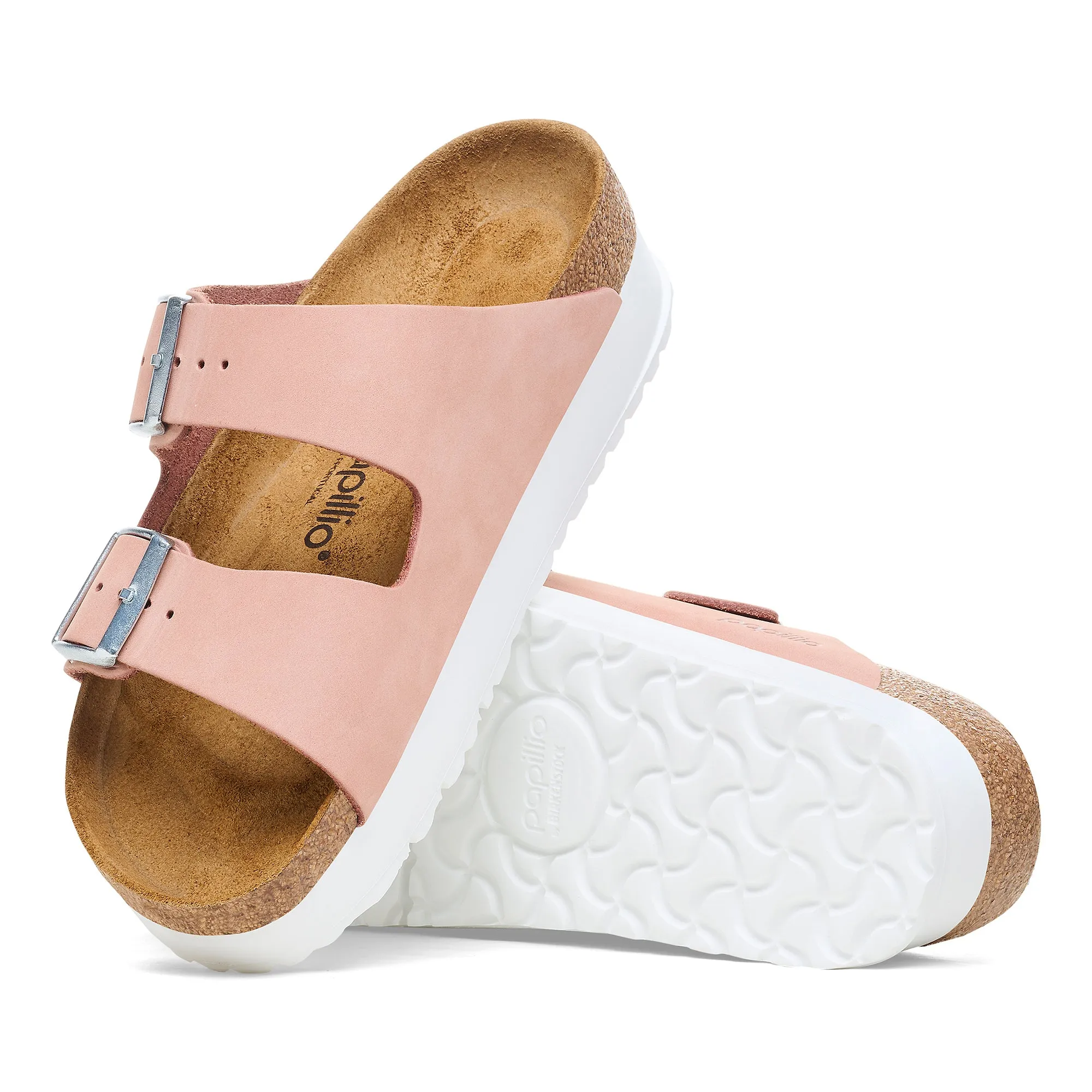 Papillio Arizona Platform soft pink nubuck by Birkenstock