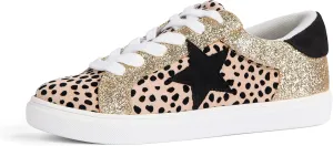 PARTY Women's Fashion Star Sneaker Lace Up Low Top Comfortable Cushioned Walking Shoes