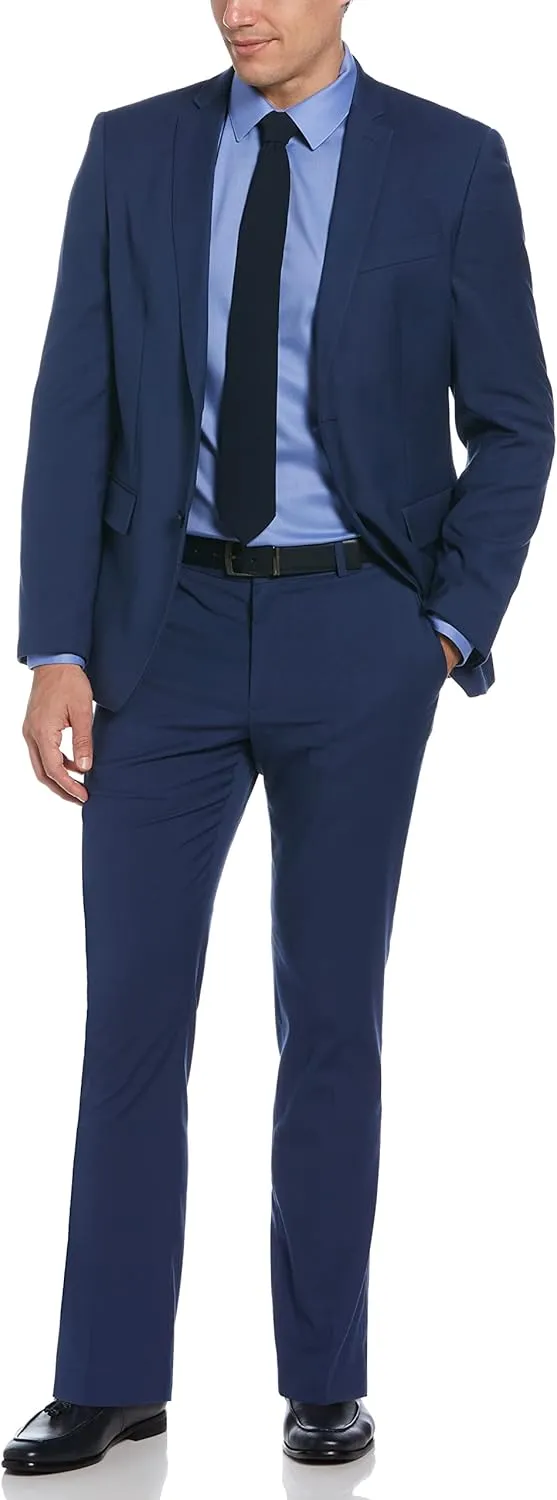 Perry Ellis Men's Slim Fit Dress Pants, With Flat Front Stretch Fabric (Waist Size 26-42)