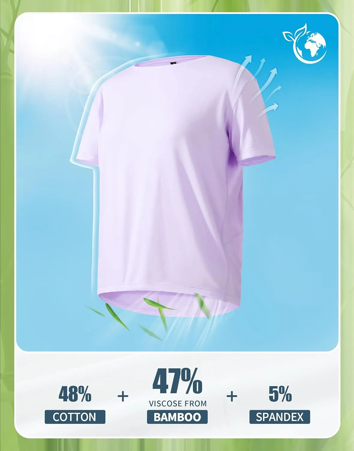 Pioneer Camp Women's Bamboo Viscore Short Sleeve Shirt Neck Loose Fit Workout T-Shirt Gym Athletic Casual Tops