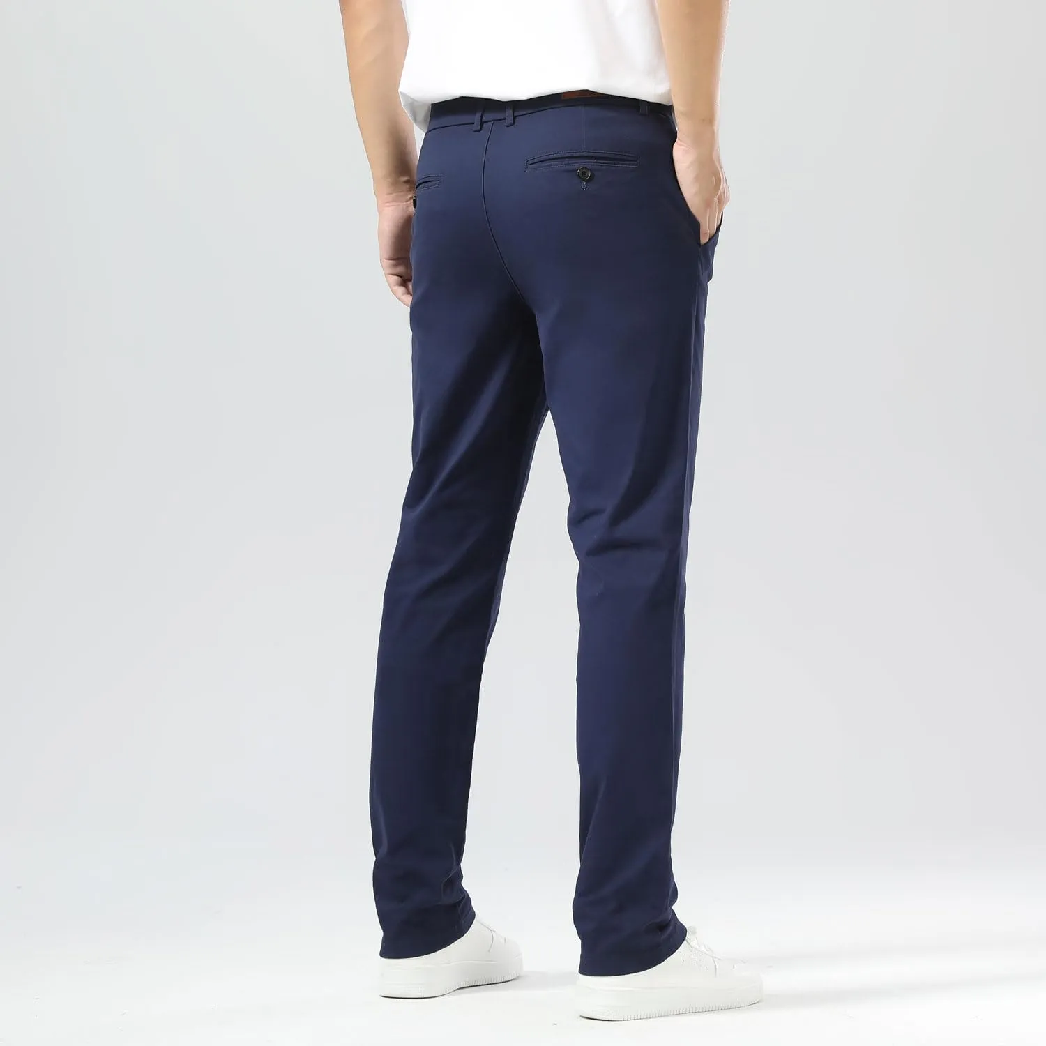 Plaid&Plain Men’s Slim Fit Khaki Pants Men’s Tapered Chino Pants