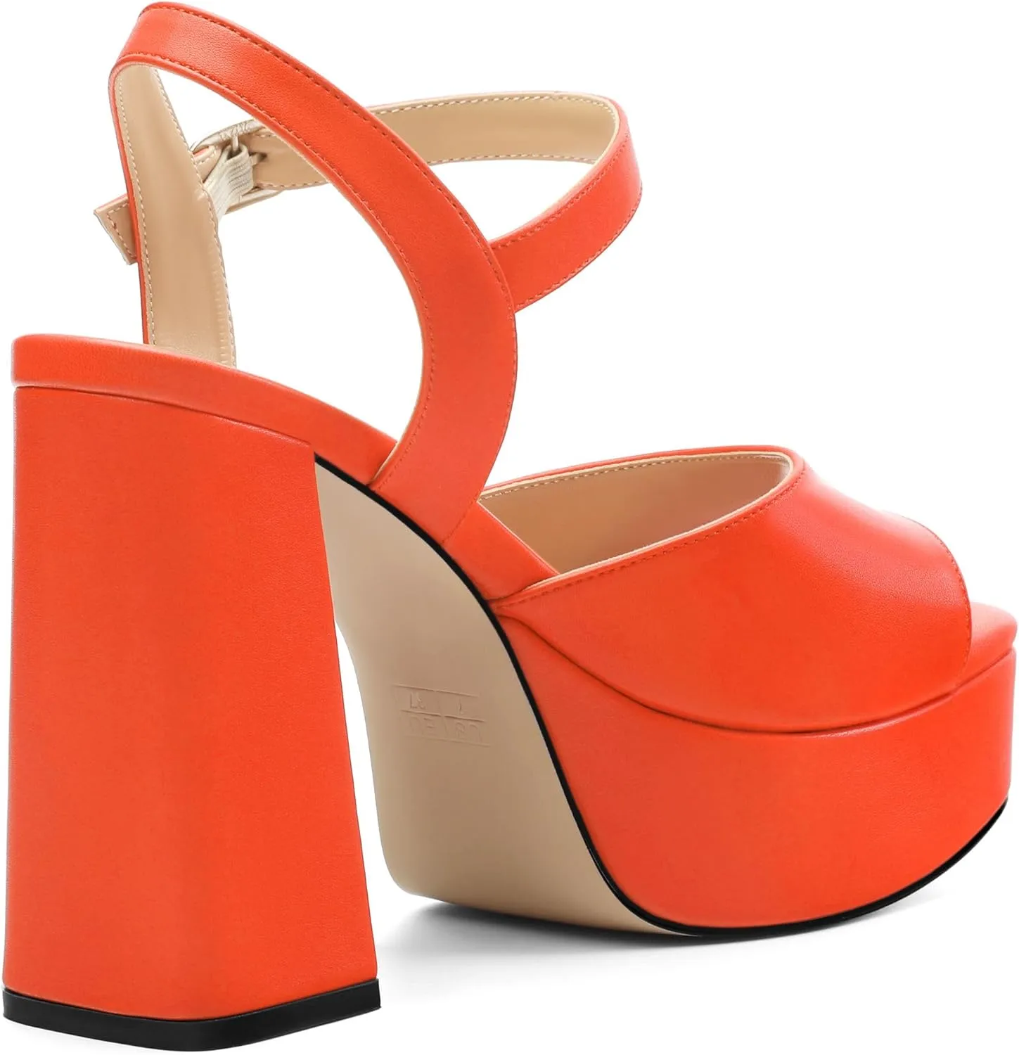 Platform Sandals High Heels for Women Comfortable Chunky Heel Square Open Toe Pumps with Adjustable Ankle Strap Women's Wedding Party Pumps