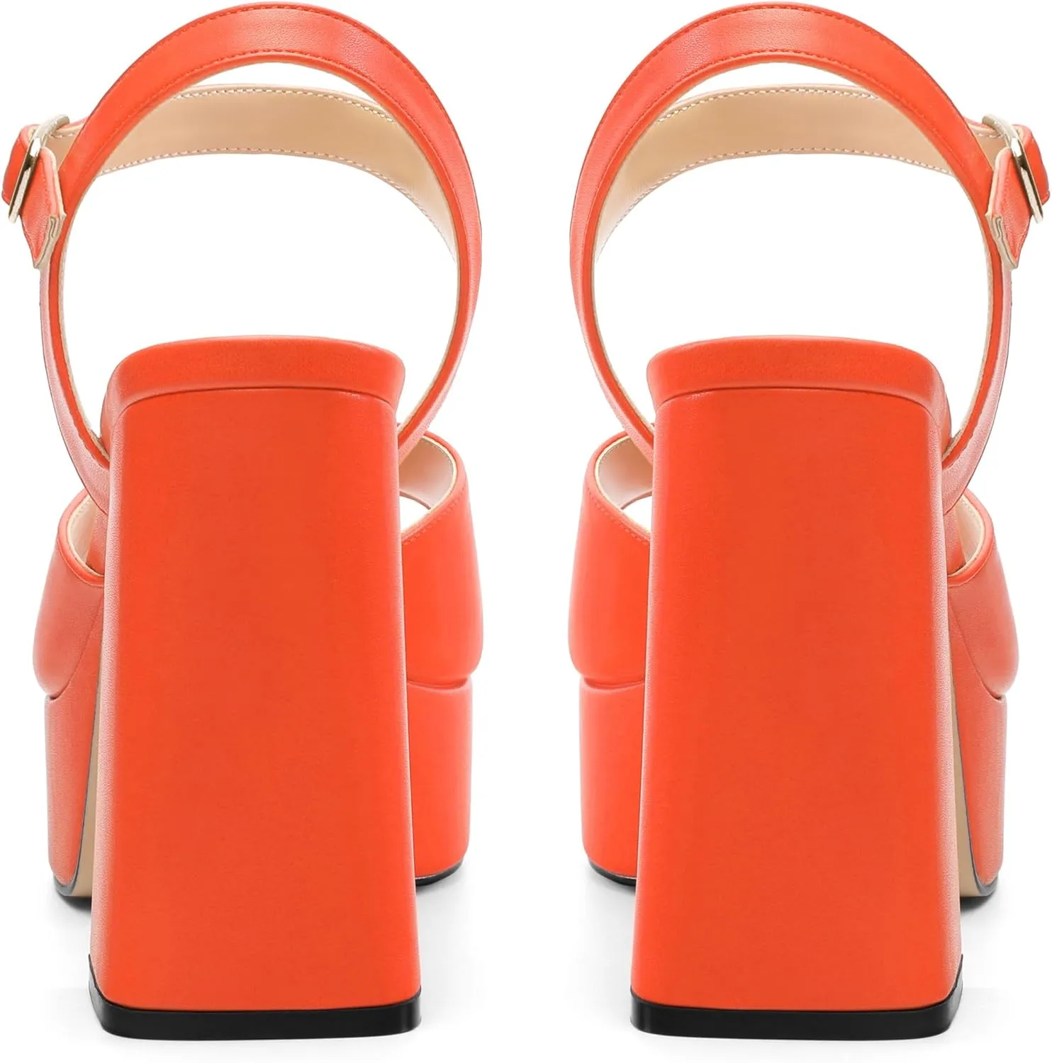 Platform Sandals High Heels for Women Comfortable Chunky Heel Square Open Toe Pumps with Adjustable Ankle Strap Women's Wedding Party Pumps