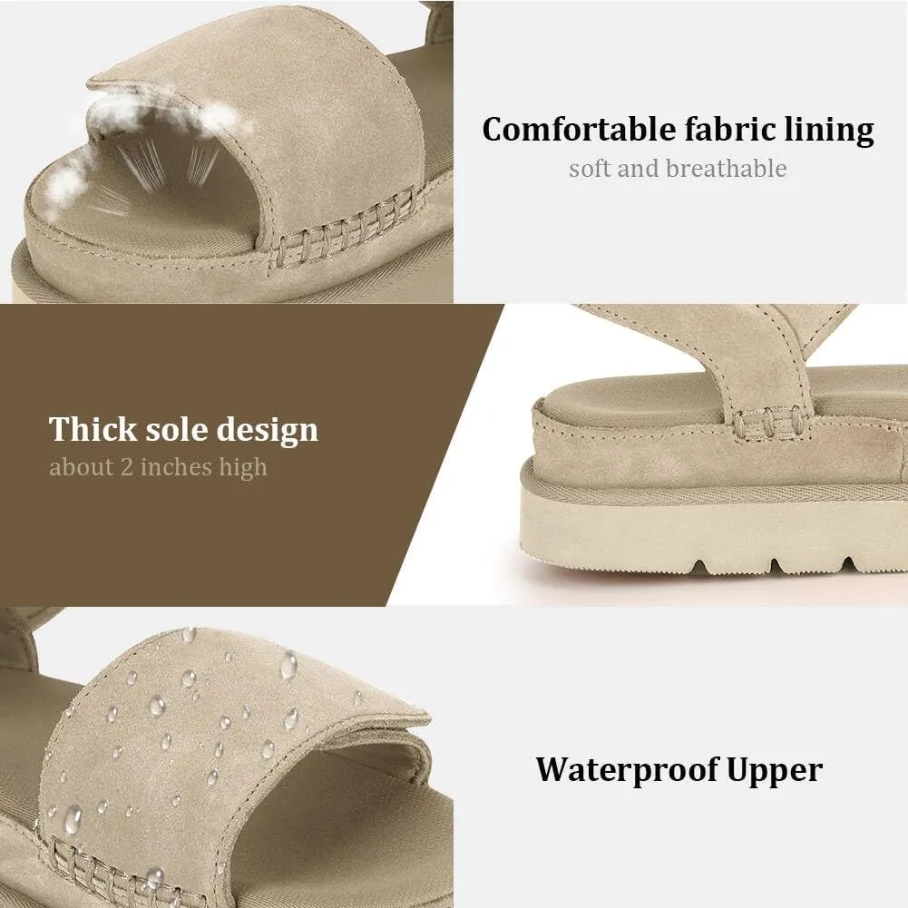 Platform Sandals Women Summer Comfortable Non-Slip Adjustable Double Strap Sandals