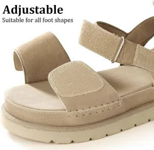 Platform Sandals Women Summer Comfortable Non-Slip Adjustable Double Strap Sandals