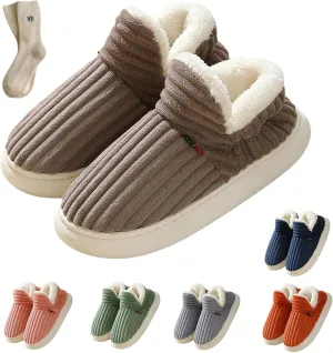 Pluffi Slipper Booties Men, Warm Fluffy Slippers for women House, Thick Sole Anti-Skid Cozy & Stylish Cloud Slides