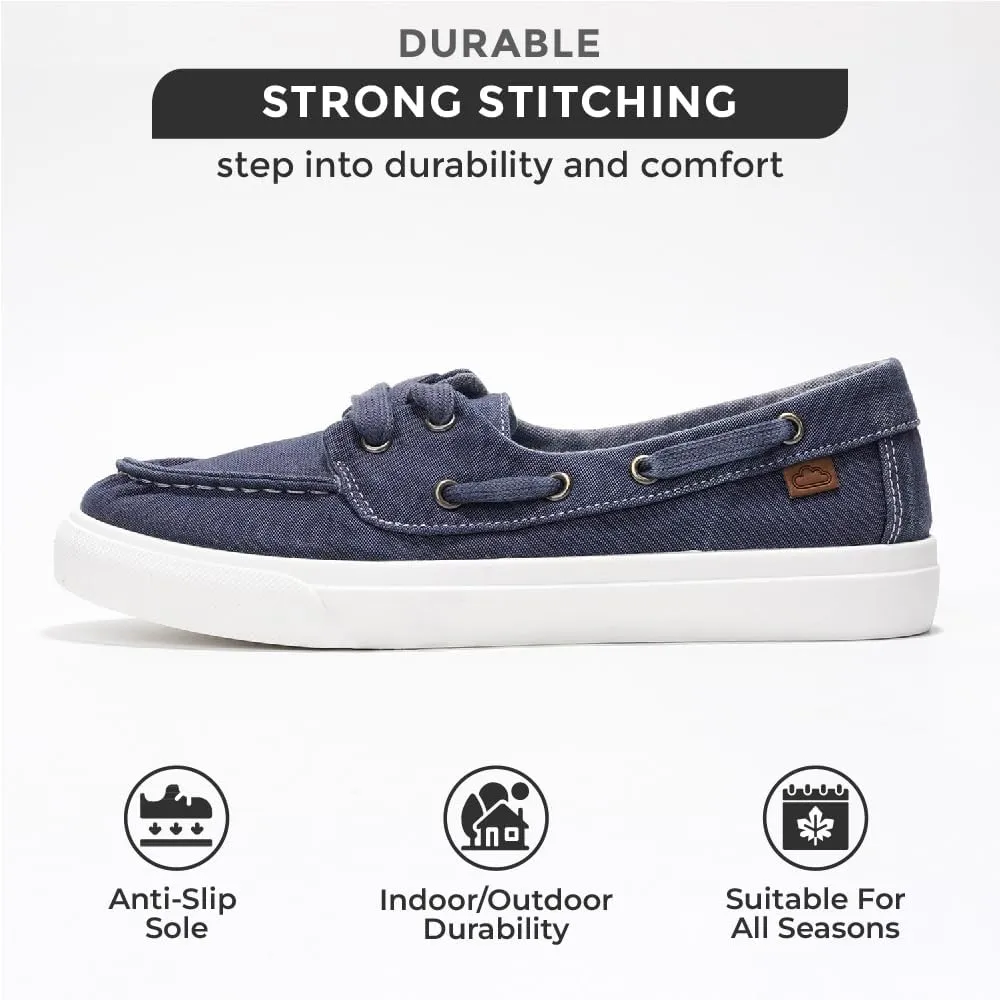 Project Cloud Sneakers for Women - Memory Foam Spring Shoes for Women Footwear - Slip-On Boat Shoes - Non Slip Fashion Sneakers - Lightweight Loafers (Seasalt)