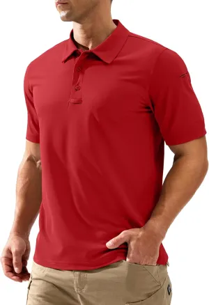 Pudolla Mens Tactical Shirts Short Sleeve Golf Work Polos Moisture Wicking Dry Collared Shirt Lightweight Polo Shirt