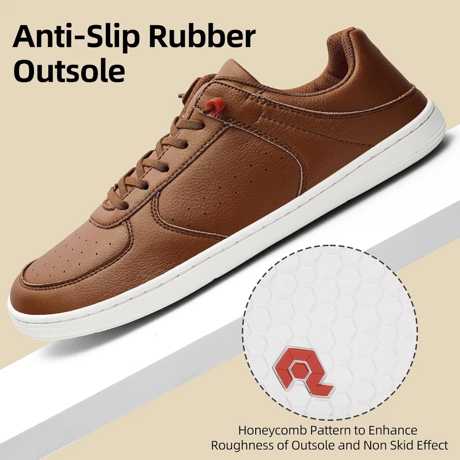 Pulltop Barefoot Wide Toe Box Shoes for Men - Minimalist Barefoot Dress Shoes Sneakers Zero Drop Slip on Walking Non Slip Shoes for Men