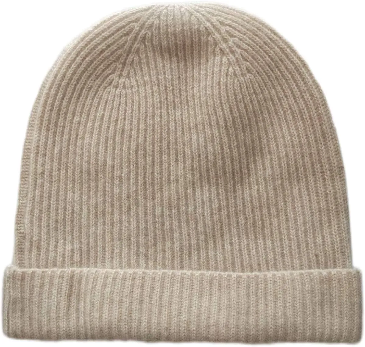 Pure Cashmere Fisherman Ribbed Beanie Hat Skull Cap for Women Men Unisex in 3ply Yarns, Made by Prime Cashmere Yarns
