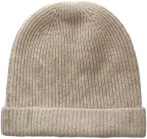 Pure Cashmere Fisherman Ribbed Beanie Hat Skull Cap for Women Men Unisex in 3ply Yarns, Made by Prime Cashmere Yarns