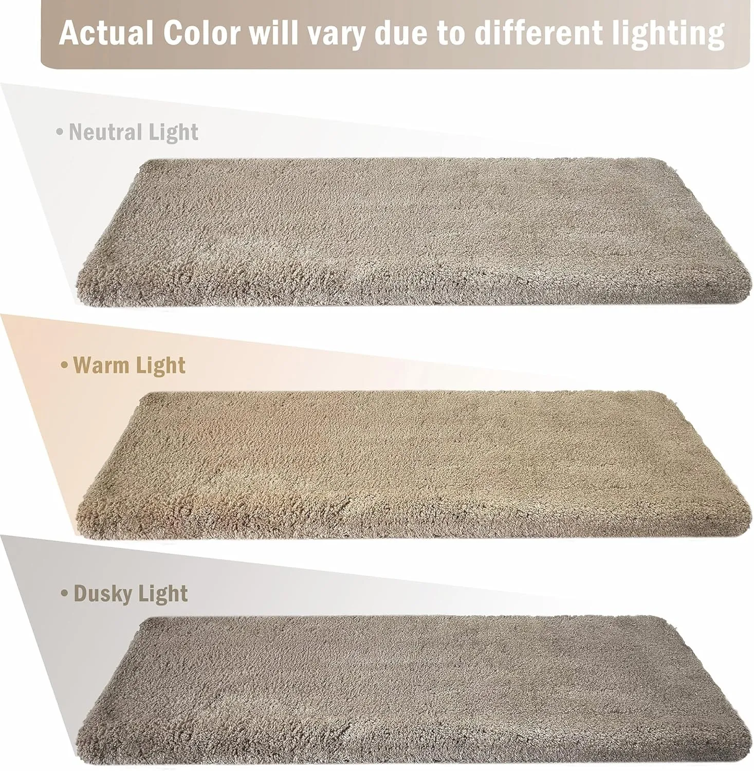 PURE ERA Carpet Stair Treads Ultra Plush 9.5" X 30"Soft Bullnose Indoor Stair Protectors Pet-Friendly Non-Slip Skid Resistant Tape Free Washable Reusable(2 Pieces, Cream Gray)