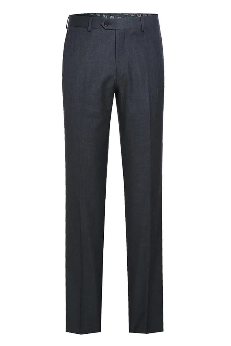 "Charcoal Grey English Laundry Slim Fit Men's Suit - Smart 2 Button Design"