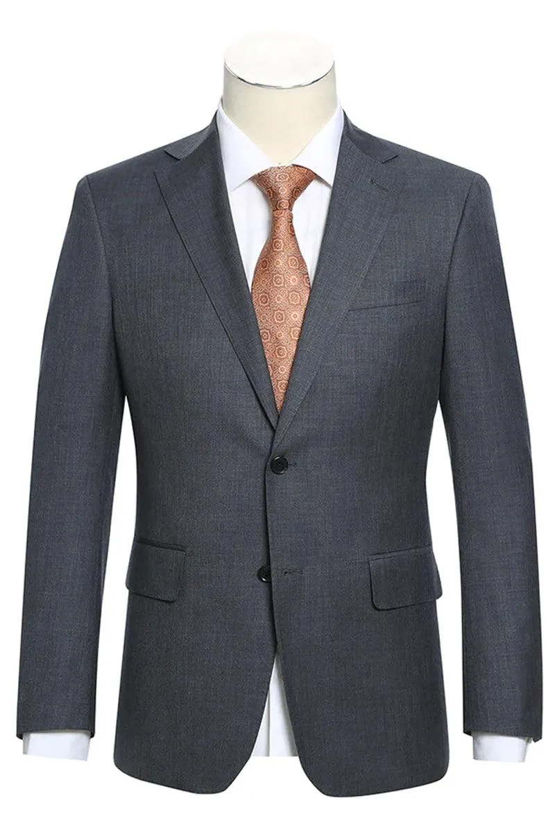 "Charcoal Grey English Laundry Slim Fit Men's Suit - Smart 2 Button Design"