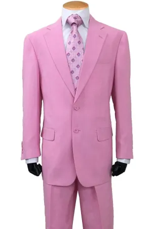 "Pink Poplin Suit: Fortino Landi Men's Slim Fit 2-Btn Classic"