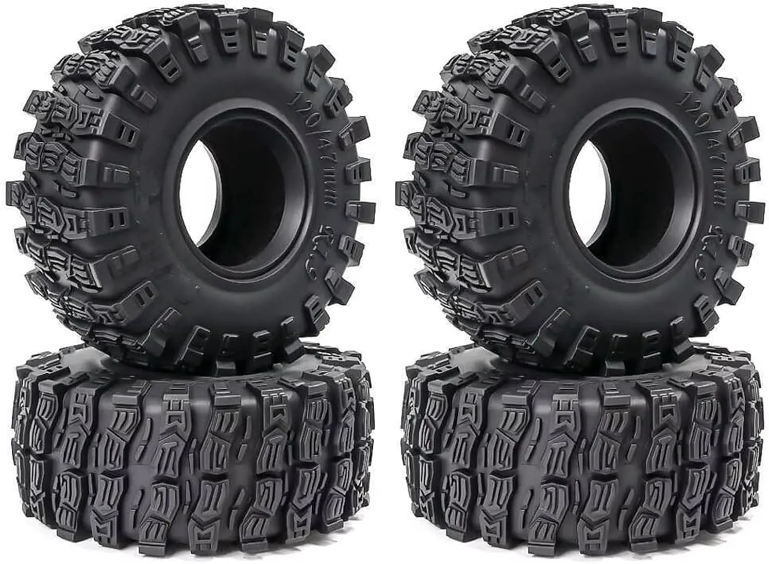 RC Wheel Tire Compatible with Axial for SCX10 Pro for Capra for Traxxas for TRX4 1/10 RC Crawler Car Parts 4pcs 120mm 1.9" Soft Rubber Tire Wheel Tyre