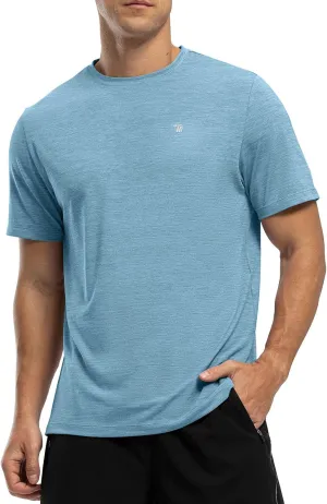 Rdruko Men's Dry Fit Workout Shirts Moisture Wicking Short Sleeve Athletic Running Gym Active T Shirts
