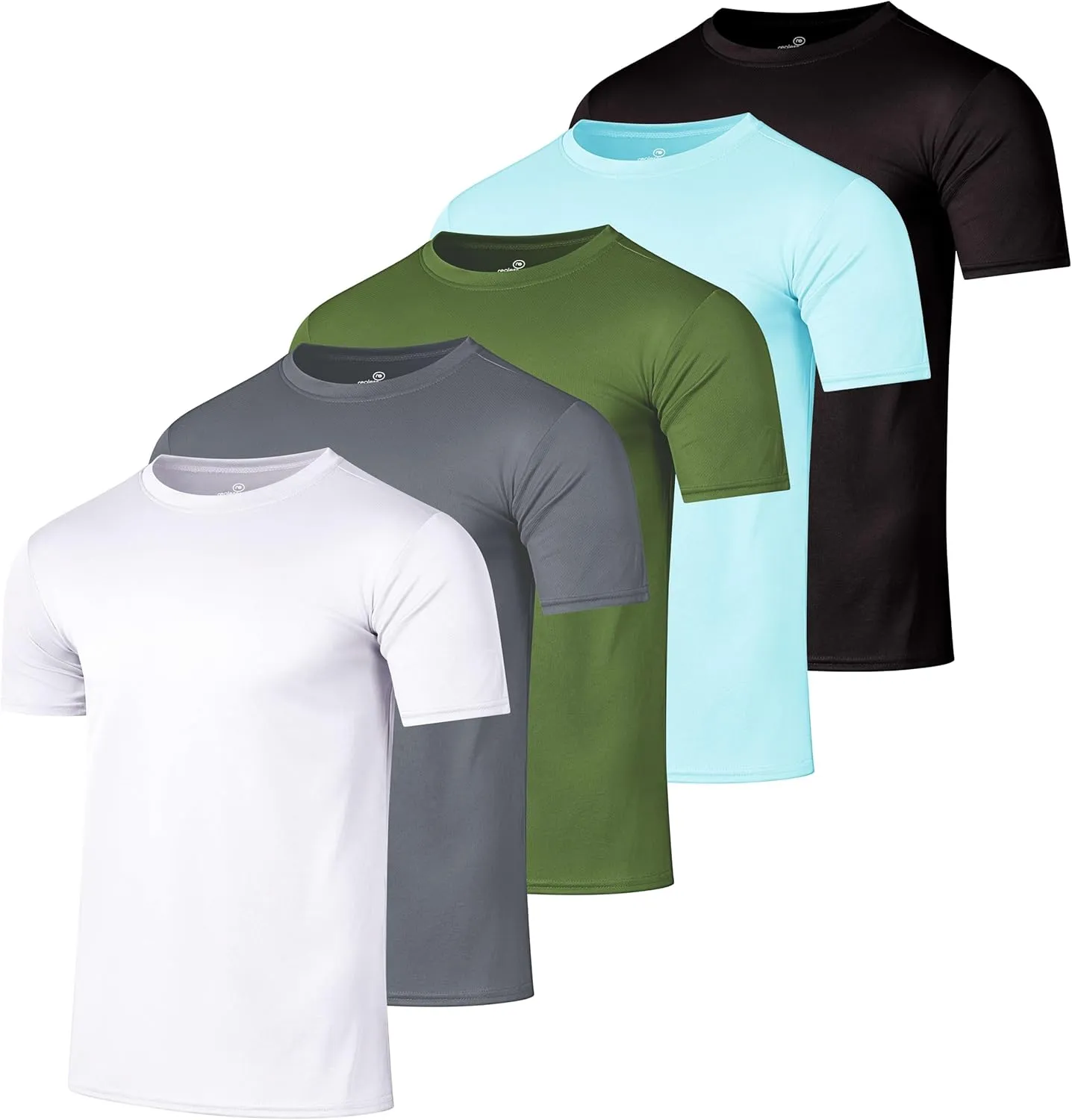 Real Essentials 5 Pack Men’s Active Quick Dry Mesh Crew Neck T Shirts | Athletic Short Sleeve Tee (Available in Big & Tall)