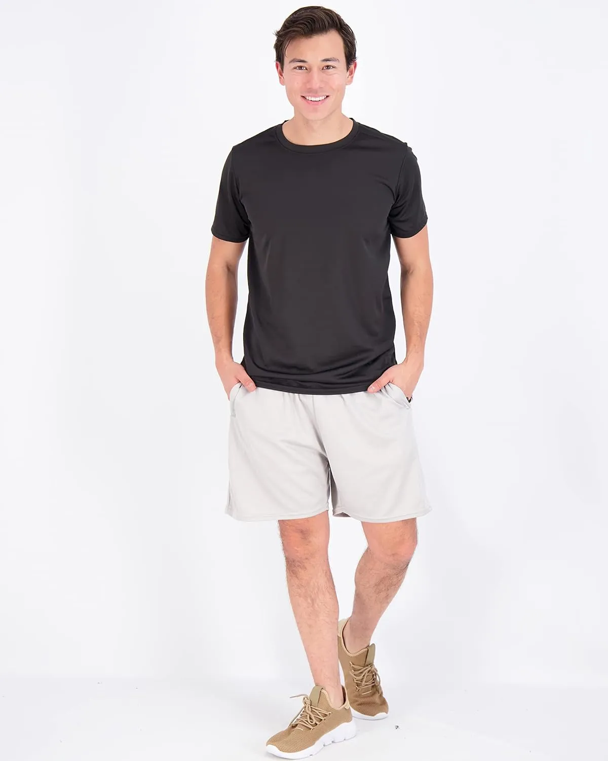 Real Essentials 5 Pack Men’s Active Quick Dry Mesh Crew Neck T Shirts | Athletic Short Sleeve Tee (Available in Big & Tall)