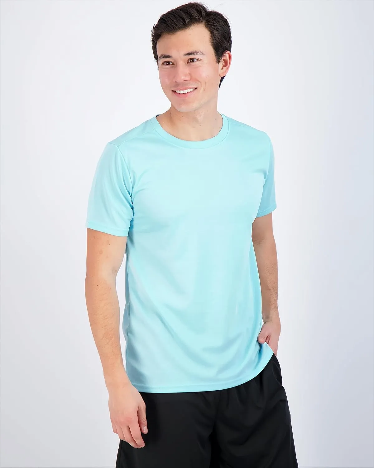 Real Essentials 5 Pack Men’s Active Quick Dry Mesh Crew Neck T Shirts | Athletic Short Sleeve Tee (Available in Big & Tall)