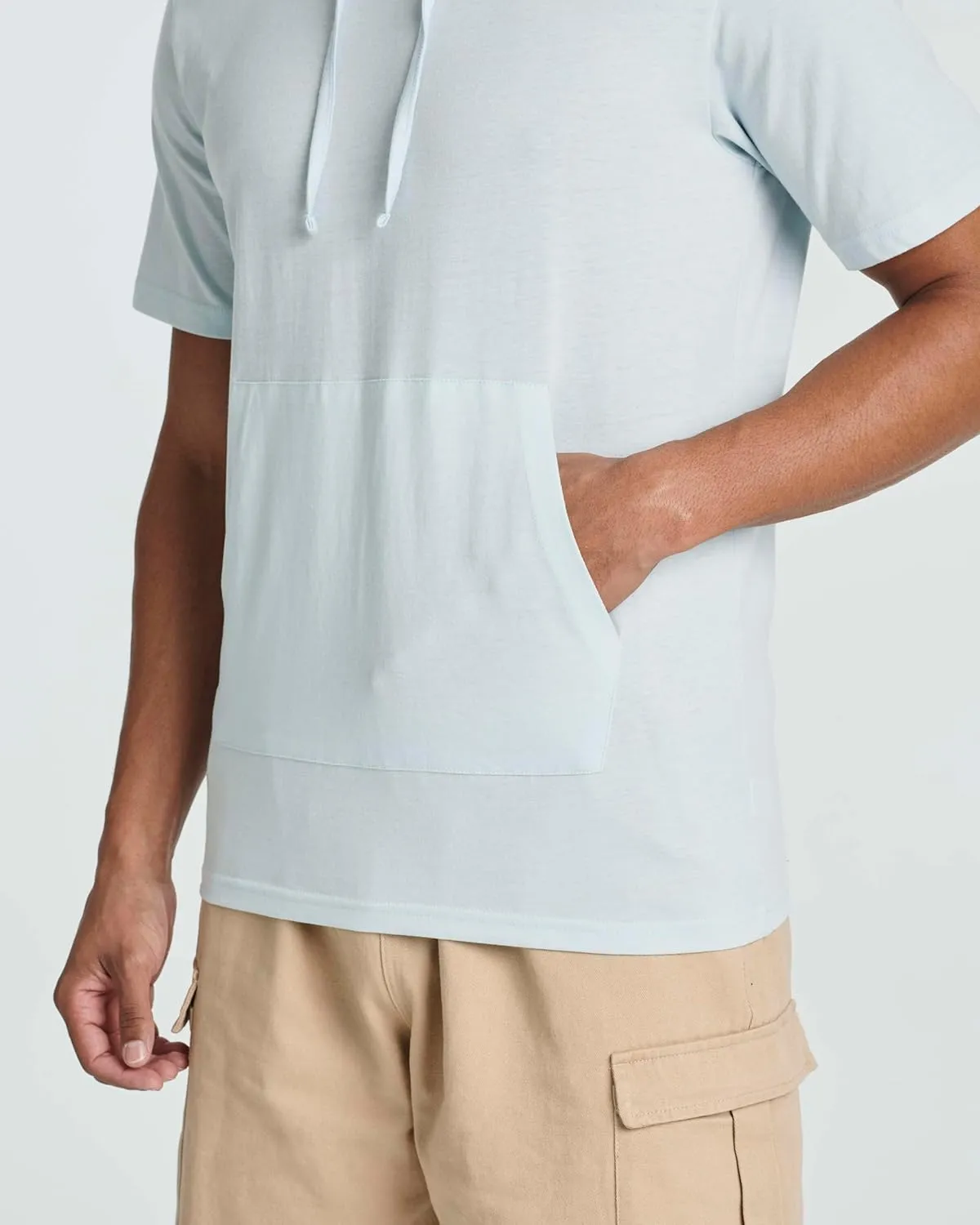 Real Essentials Men's Cotton Short-Sleeve Hoodie Hooded T-Shirt With Drawstring & Pockets (Available In Big & Tall)