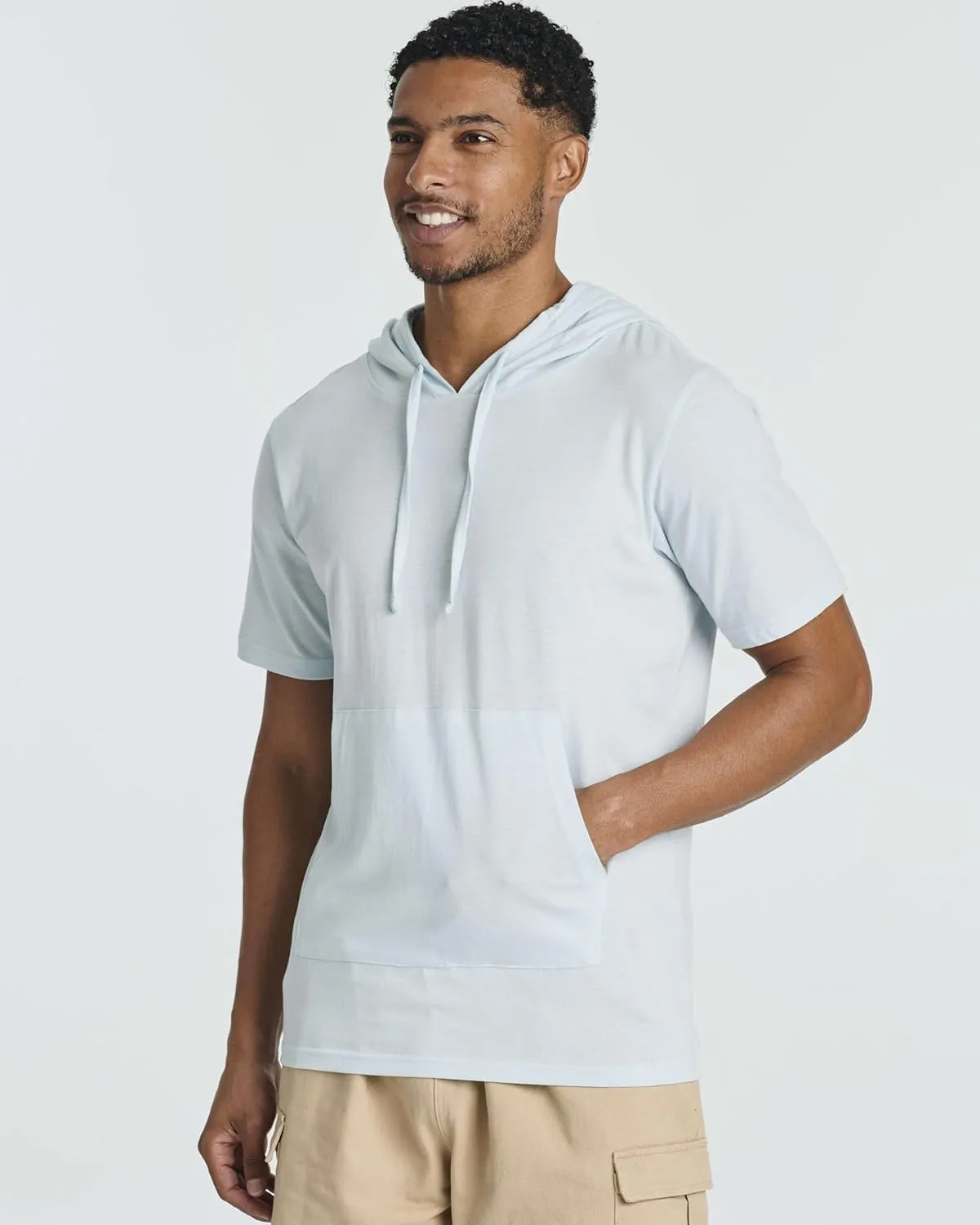 Real Essentials Men's Cotton Short-Sleeve Hoodie Hooded T-Shirt With Drawstring & Pockets (Available In Big & Tall)