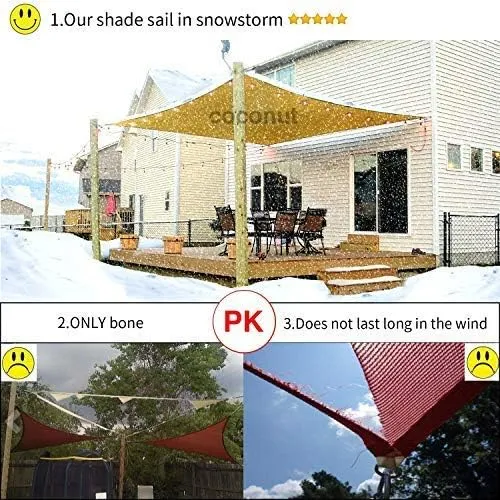 Rectangle Sun Shade Sail Canopy, 8' x 10' Patio Shade Cloth Outdoor Cover - Sunshade Fabric Awning Shelter for Pergola Backyard Garden Carport (Sand)