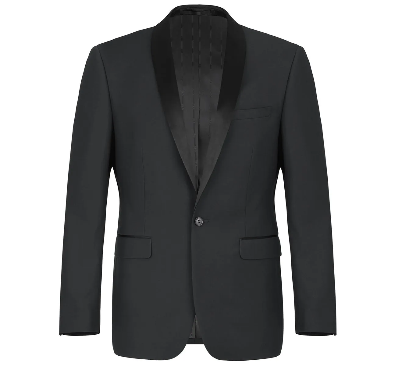 Renoir 201-1 Men's Slim Fit 2-Piece Shawl Lapel Slim Fit Tuxedo Suit