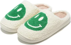 Retro Fuzzy Face Slippers Women Men Non-Slip Couple Style Casual Smile Face Slippers Retro Soft Fluffy Warm Home Lightweight Slip-on Cute Cozy Indoor Outdoor Memory Foam Face Slippers