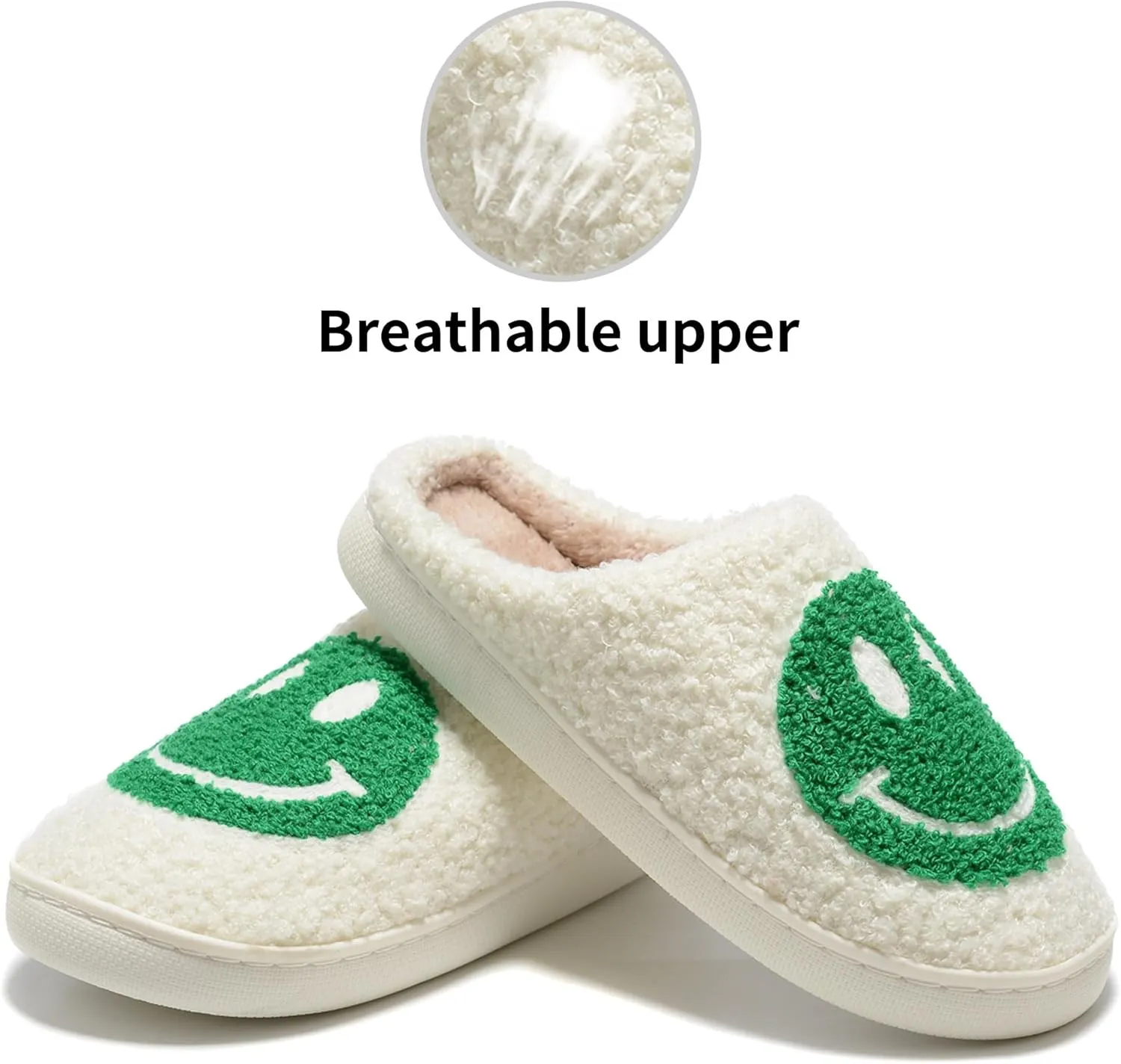 Retro Fuzzy Face Slippers Women Men Non-Slip Couple Style Casual Smile Face Slippers Retro Soft Fluffy Warm Home Lightweight Slip-on Cute Cozy Indoor Outdoor Memory Foam Face Slippers