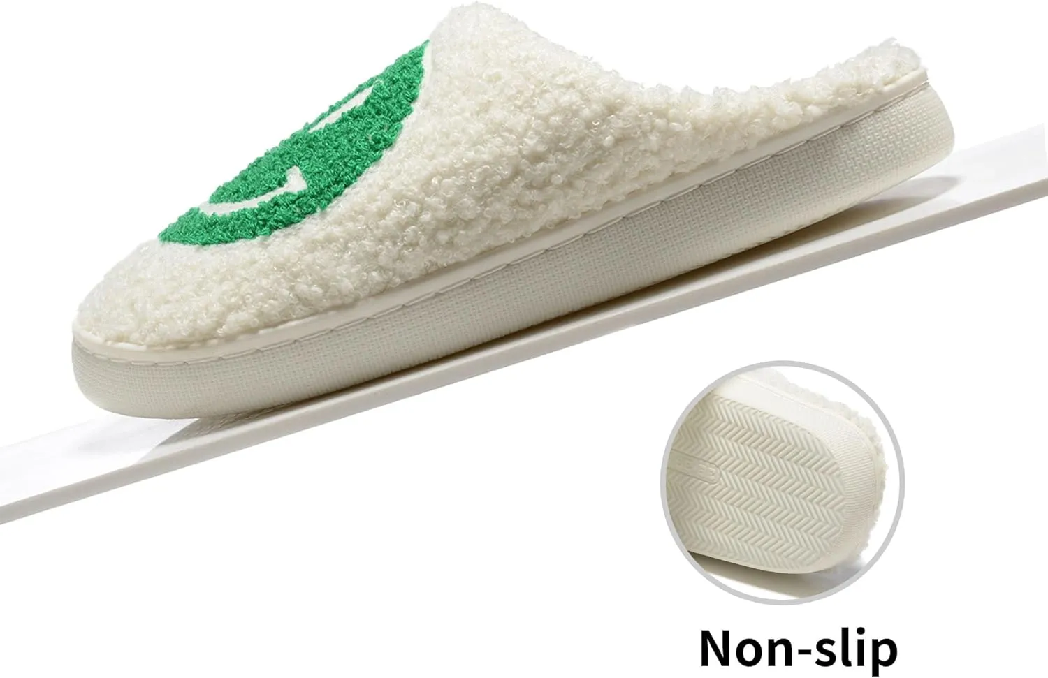 Retro Fuzzy Face Slippers Women Men Non-Slip Couple Style Casual Smile Face Slippers Retro Soft Fluffy Warm Home Lightweight Slip-on Cute Cozy Indoor Outdoor Memory Foam Face Slippers