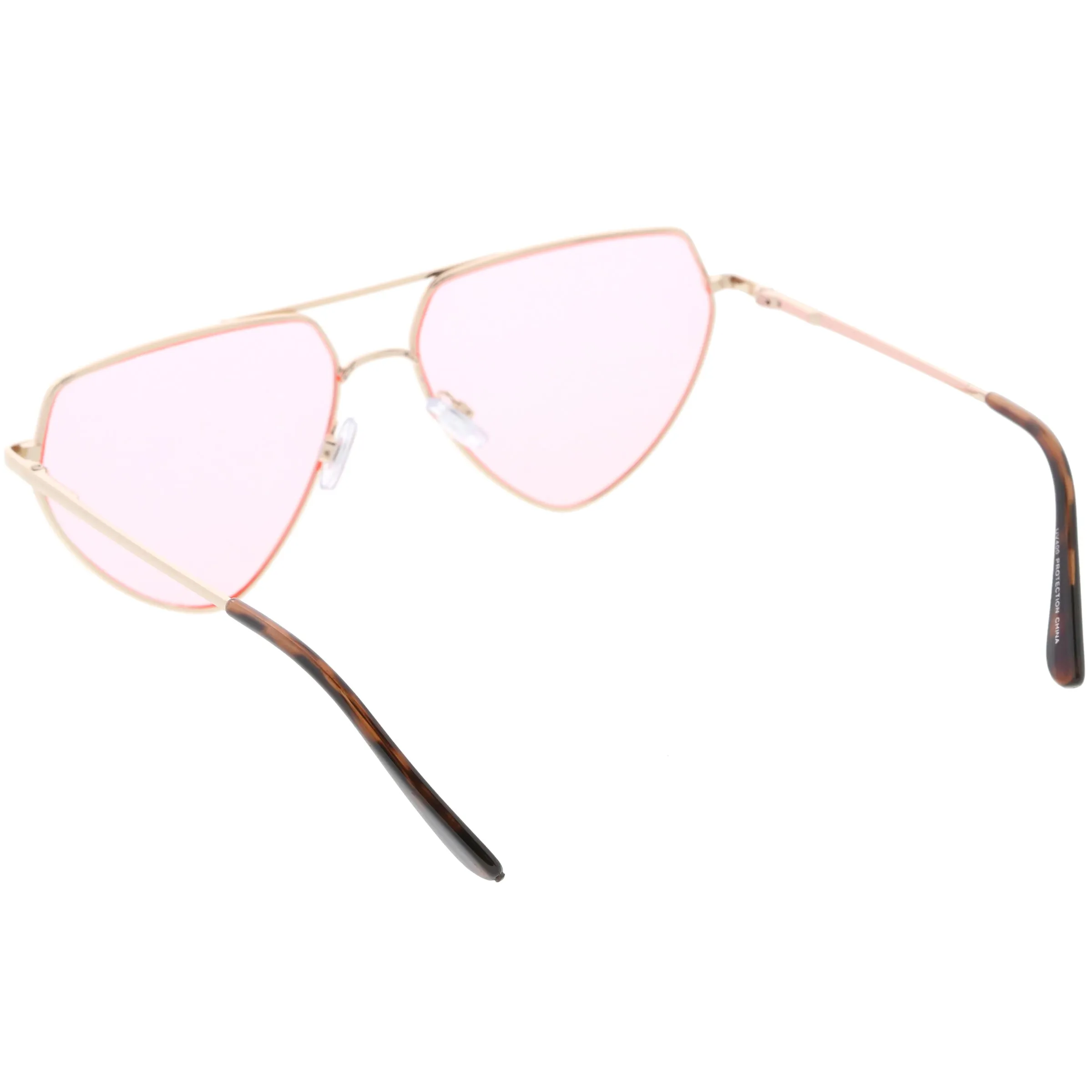 Retro Oversize Color Tone Flat Top Aviator Sunglasses C755
