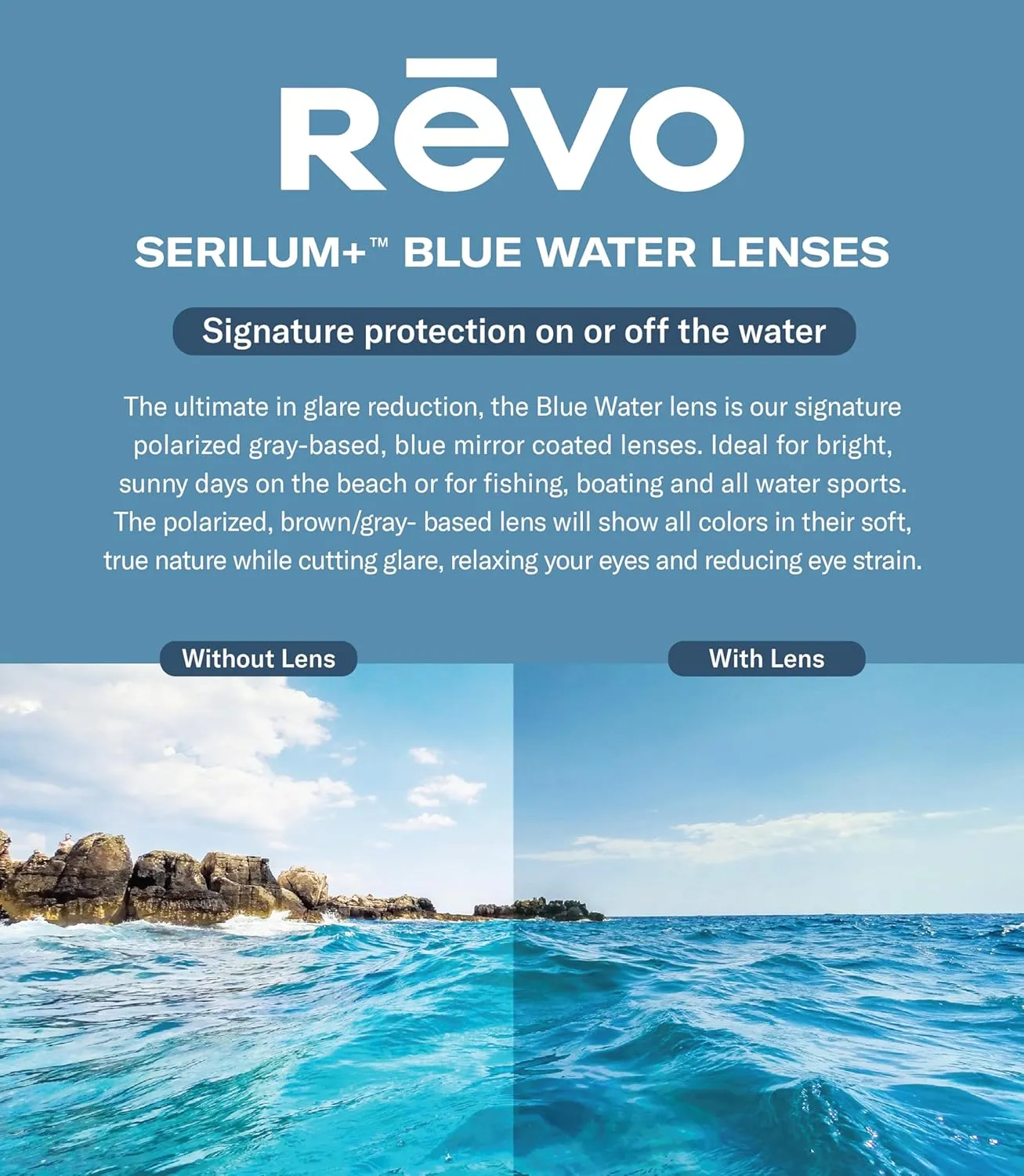 Revo Sunglasses Jett: Polarized Lens with Semi-Rimless Rectangle Wrap Frame