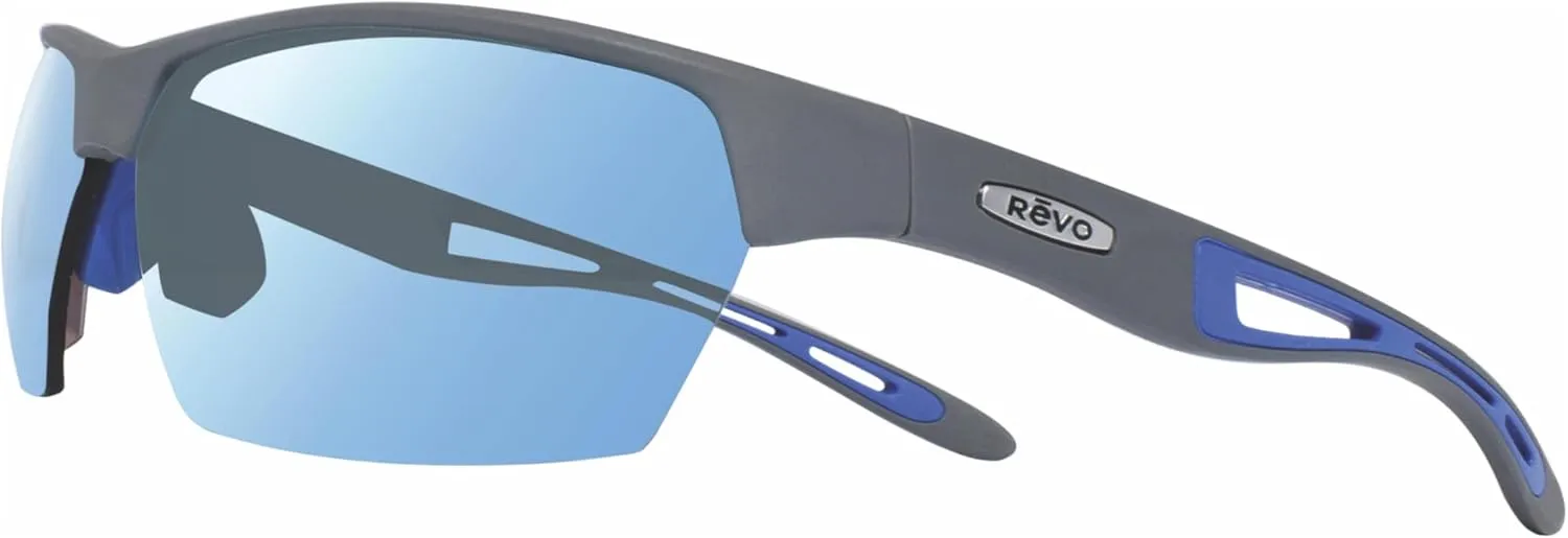 Revo Sunglasses Jett: Polarized Lens with Semi-Rimless Rectangle Wrap Frame